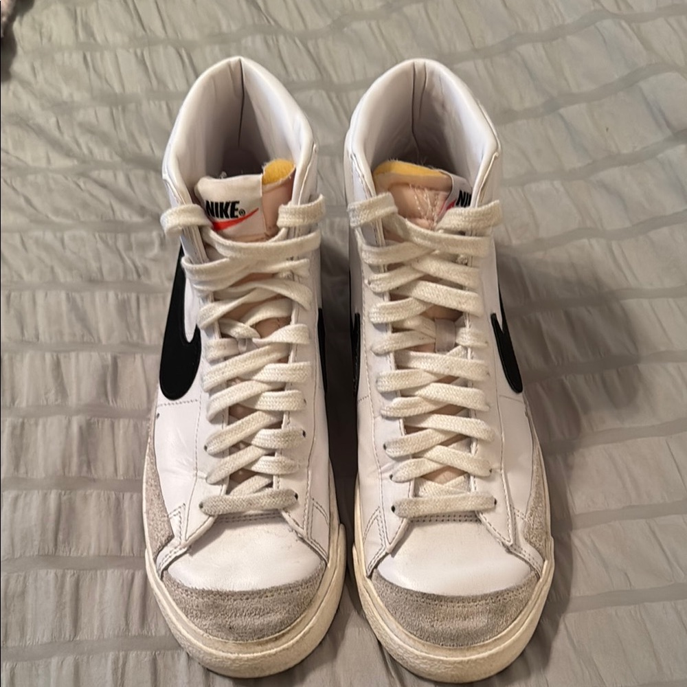 Nike Blazers White and Black High-Top Sneakers